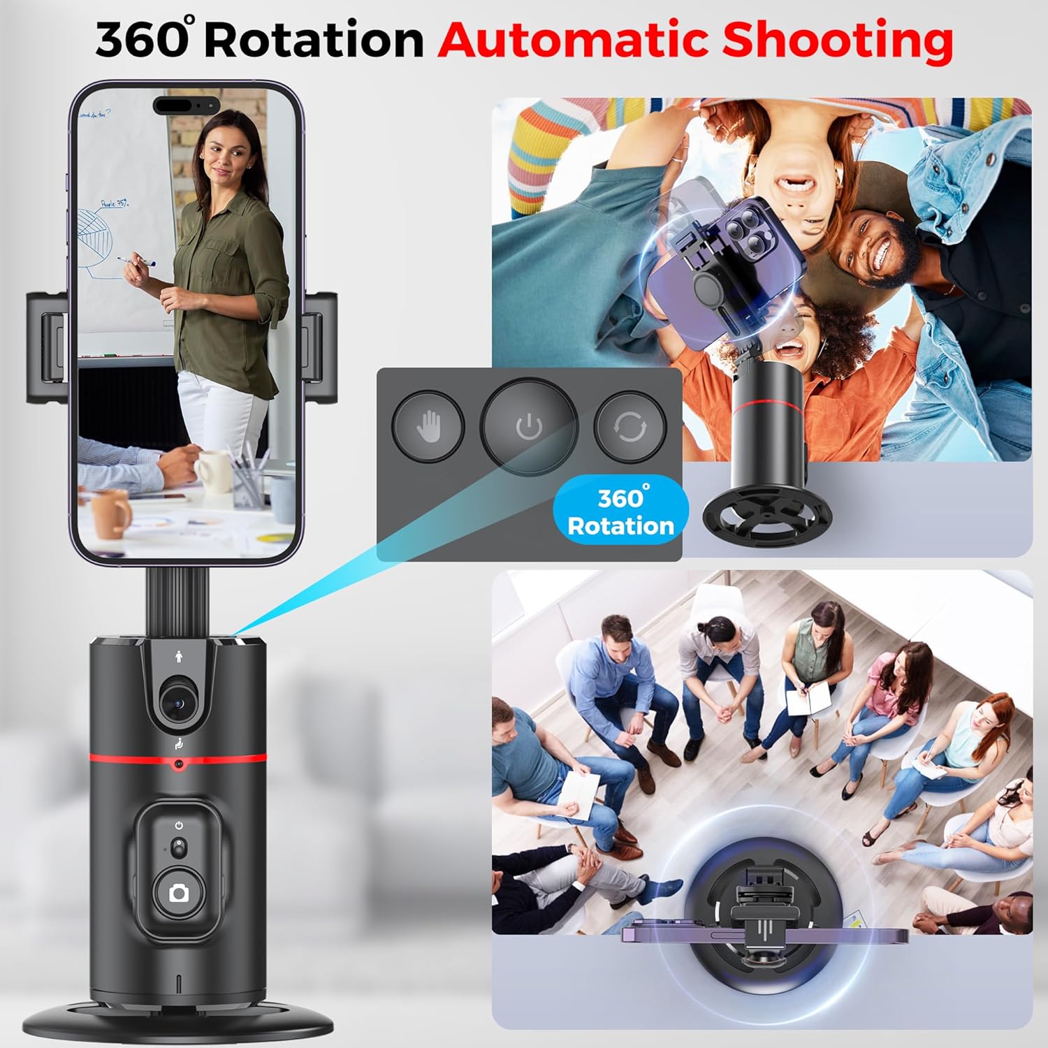 WeCool AI face tracking tripod, 360° rotation, gesture control. - Image 5