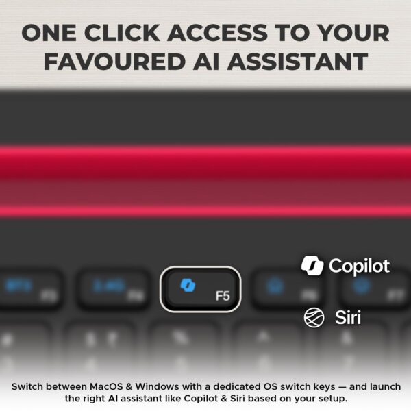 Amkette Optimus Pro: 4-in-1 wireless keyboard, Bluetooth, AI. - Image 5