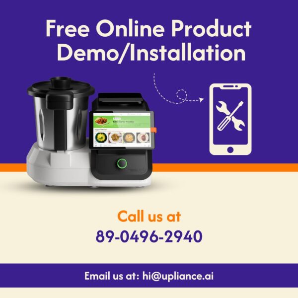 upliance AI Cooking Assistant | Cooks 500+ Recipes: Pav Bhaji, Pasta, Soup, Kadhai Paneer & More | 16+ Cooking Modes | AI-Powered Cooking | Phone App | WiFi | 1-Year Warranty - Image 2