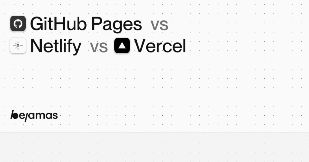 A chart comparing GitHub Pages, Netlify, and Vercel with their logos, showcasing differences in global CDN performance and load times.