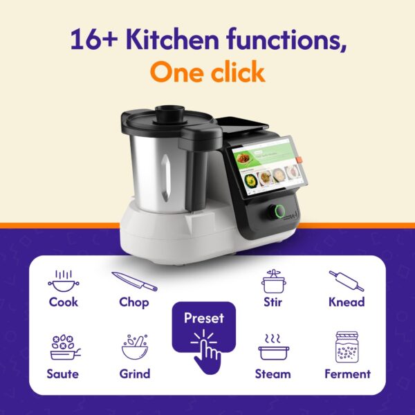 upliance AI Cooking Assistant | Cooks 500+ Recipes: Pav Bhaji, Pasta, Soup, Kadhai Paneer & More | 16+ Cooking Modes | AI-Powered Cooking | Phone App | WiFi | 1-Year Warranty