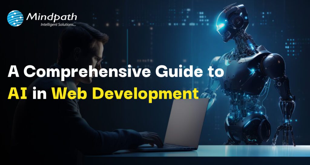 Banner-style course image titled "A Comprehensive Guide: AI in Web Development," featuring a developer working on a computer under a dark-blue theme with tech-style typography.