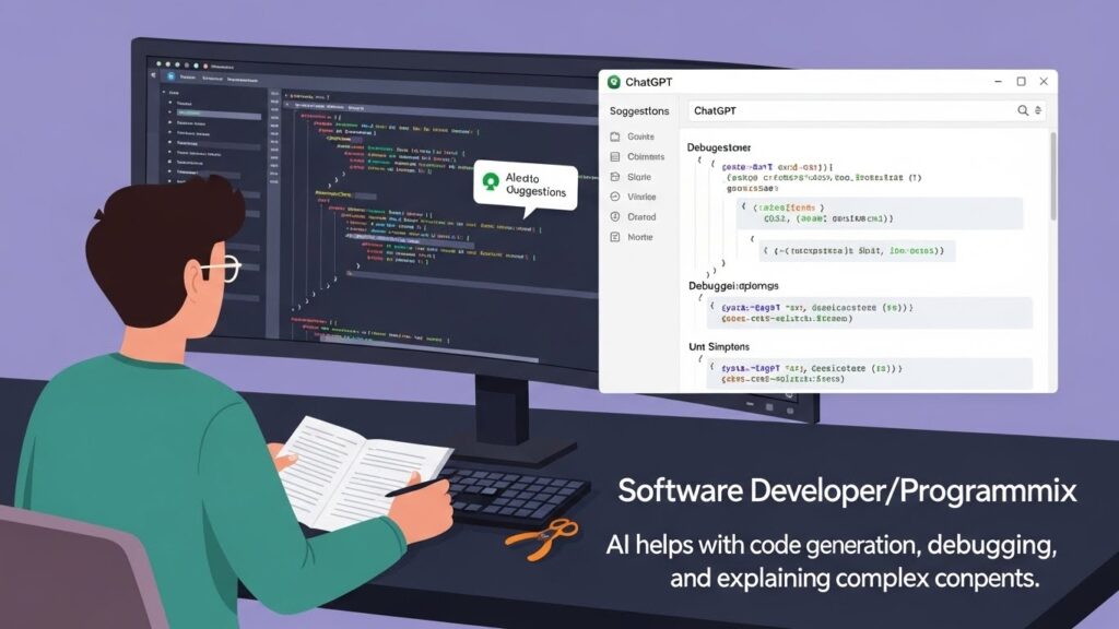 AI jobs for software developers using ChatGPT for code generation, debugging, and problem solving