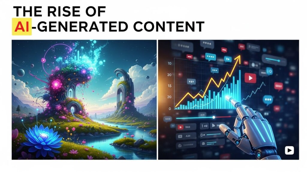 AI-generated content on YouTube versus creator-led content highlighting community and authenticity
