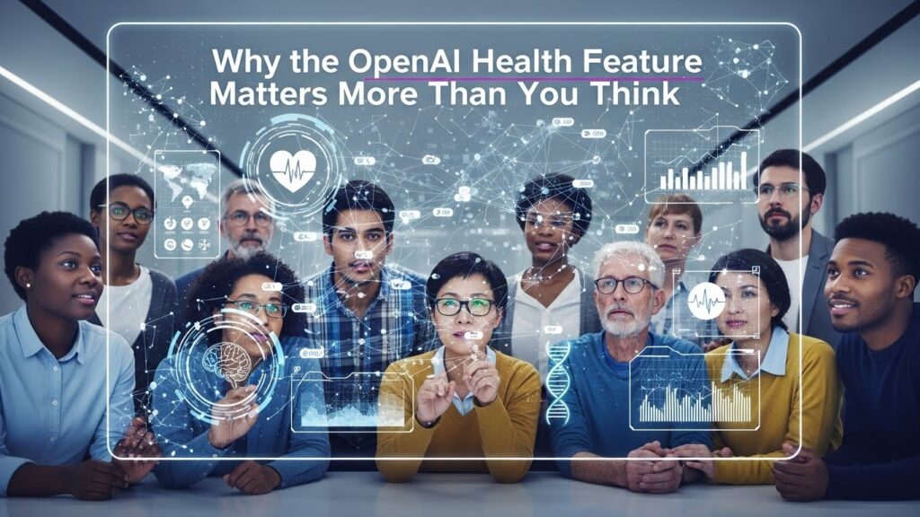 OpenAI health platform empowering patients with AI-driven medical insights as a doctor explains personalized health data on a digital tablet