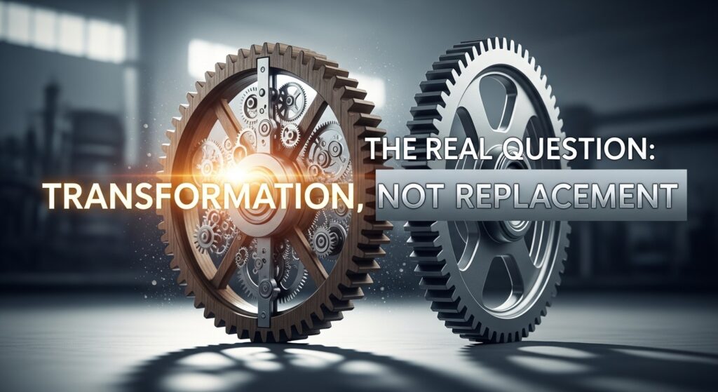 AI job exposure concept showing transformation not replacement as artificial intelligence reshapes modern work and technology industries